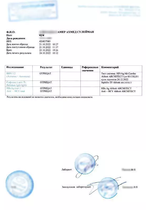 Купить анализ на ВИЧ, RW (сифилис), гепатиты в Москве.
